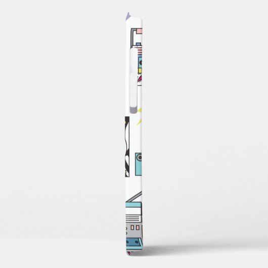 set van verschillende  cassettespelers. Retro 80's Case-Mate iPhone Case (Achterkant / Links)