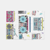 set van verschillende  cassettespelers. Retro 80's Fleece Deken (Voorkant (Horizontaal))