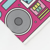 set van verschillende  cassettespelers. Retro 80's Fleece Deken (Hoek)