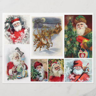 Set van  Victoriaans tijdperk Santa Illustrations