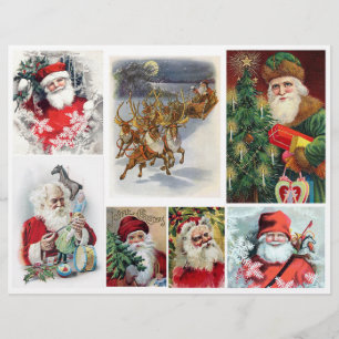 Set van  Victoriaans tijdperk Santa Illustrations
