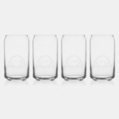 Set van vier cirkel Lijst monogram Blikvorm Glas (Achterkant)