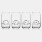 Set van vier cirkel Lijst monogram Blikvorm Glas (Voorkant)