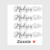 Set van vier kalligrafie naam stickers (Vel)