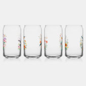 Set van vier kolibries bloemenkrans blikvorm glas (Rechts)