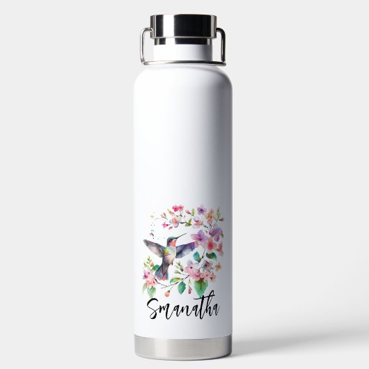 Set van vier kolibries bloemenkrans waterfles (Achterkant)