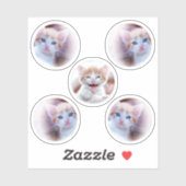 Set van vijf cirkelvormfoto's sticker (Vel)