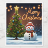 Set van voedsel en drank labels voor Kerstmis Wijn Etiket (Enkel label)