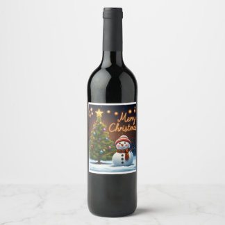 Set van voedsel en drank labels voor Kerstmis Wijn Etiket