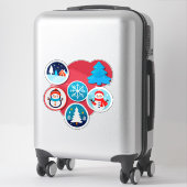 Set van Whimsical Kerstmis Winter Vakantie Sticker (Koffer)