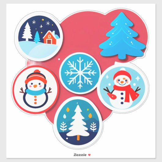 Set van Whimsical Kerstmis Winter Vakantie Sticker (Vel)