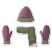 Set van wollen gebreide items sticker (Voorkant)