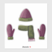 Set van wollen gebreide items sticker (Vel)