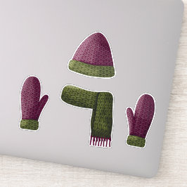 Set van wollen gebreide items sticker