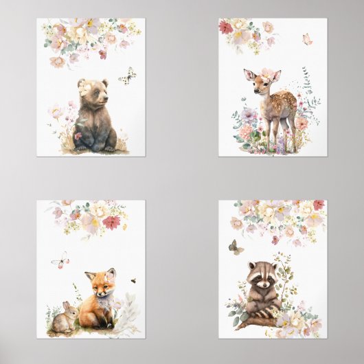 Set van Woodland Animal Portret kwekerij (Voorkant)