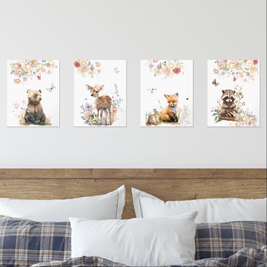 Set van Woodland Animal Portret kwekerij (Slaapkamer)