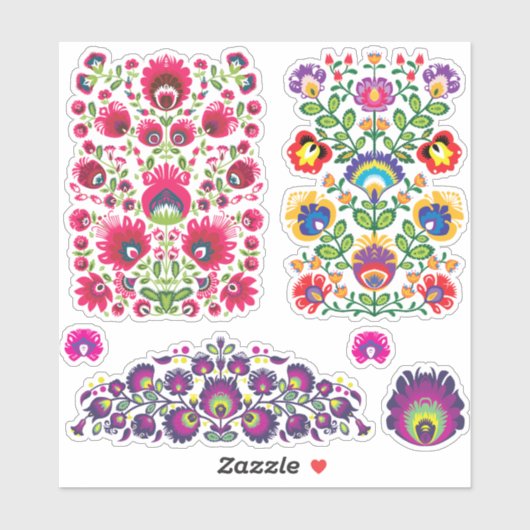 😍Set van Wycinanki stijl kus gesneden stickers (Vel)