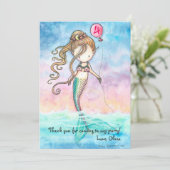 Set van Zeemeermin Dank u Kaarten (Staand voorkant)