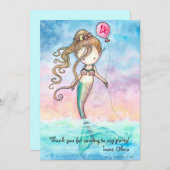 Set van Zeemeermin Dank u Kaarten (Voorkant / Achterkant)