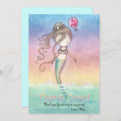 Set van Zeemeermin Dank u Kaarten (Voorkant / Achterkant)