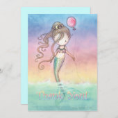 Set van Zeemeermin Verjaardag Dank u Notities (Voorkant / Achterkant)