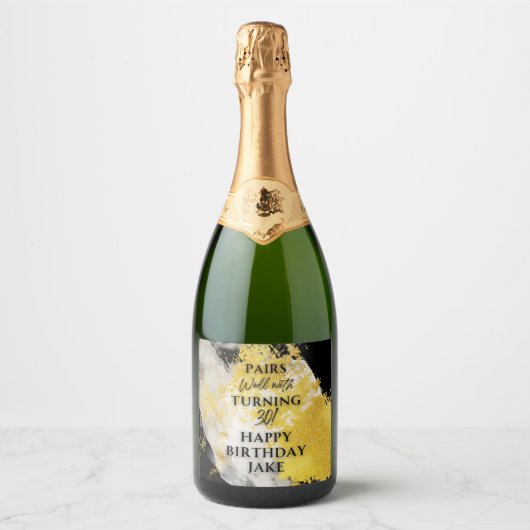 Set voedsel- en dranklabels sparkling wijnetiket (Voorkant)