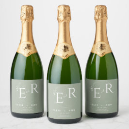 Set voedsel- en dranklabels sparkling wijnetiket