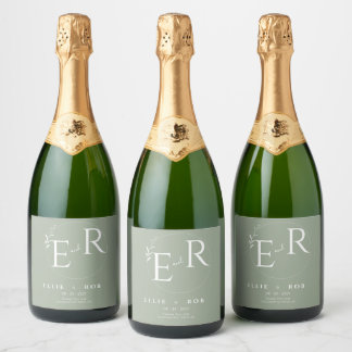 Set voedsel- en dranklabels sparkling wijnetiket