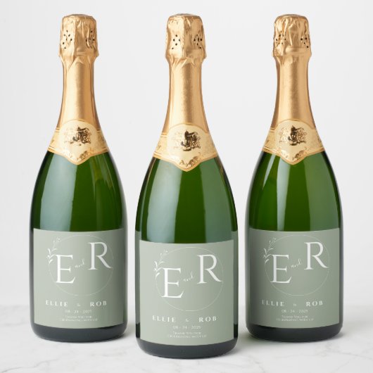 Set voedsel- en dranklabels sparkling wijnetiket (Flessen)