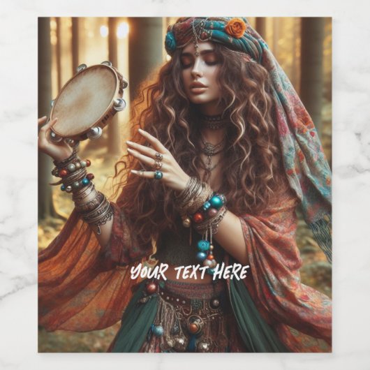 Set voedsel- en dranklabels wijn etiket (Enkel label)