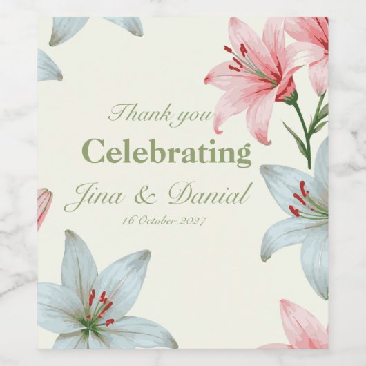 Set voedsel- en dranklabels wijn etiket (Enkel label)