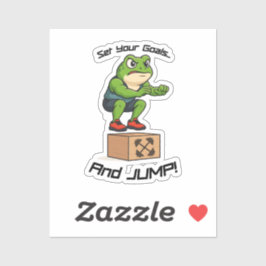 Set Your Goals And Jump - Male Frog Box Jump Sticker