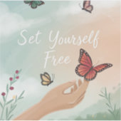 “Set Yourself Free – Butterfly Release Art” Sticker (Voorkant)