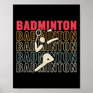Setback Game Shuttle Sport Badminton Retro voor He Poster