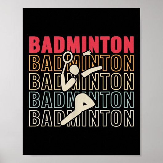Setback Game Shuttle Sport Badminton Retro voor He Poster (Voorkant)