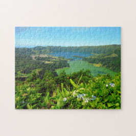 Sete Cidades Azore 11x14 Puzzle met Gift Box Legpuzzel