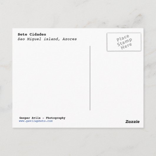 Sete Cidades, Azoren Briefkaart (Achterkant)