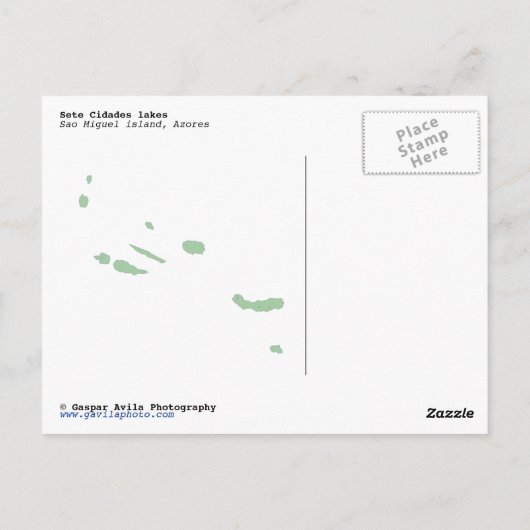 Sete Cidades, Azoren Briefkaart (Achterkant)