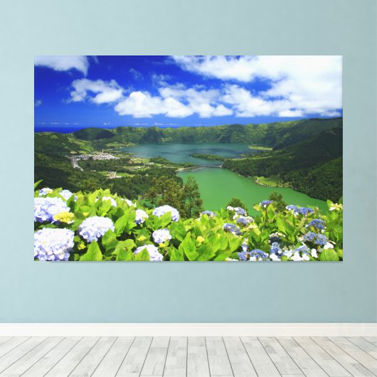 Sete Cidades, Azoren Canvas Afdruk (Insitu (Houten vloer))
