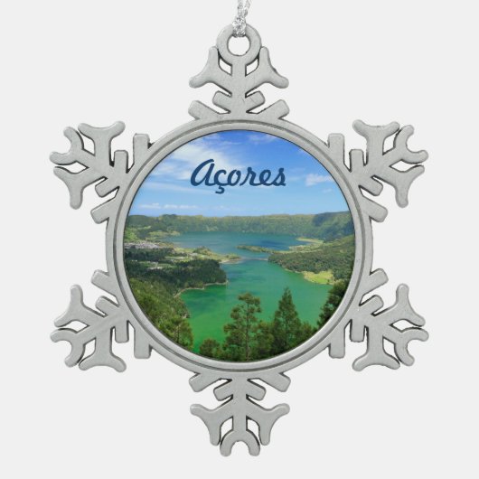 Sete Cidades - Azoren Tin Sneeuwvlok Ornament (Voorkant)