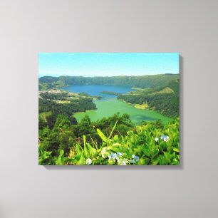 Sete Cidades Azores Canvas druk 20 x 16 inch, 1,5  Afdruk