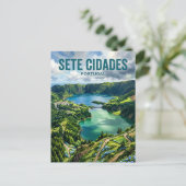 Sete Cidades Portugal Briefkaart (Staand voorkant)