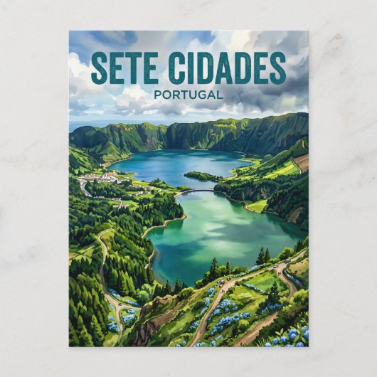 Sete Cidades Portugal Briefkaart (Voorkant)