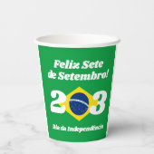 Sete de Setembro Onafhankelijkheidsdag Brazilië Vl Papieren Bekers (Achterkant)