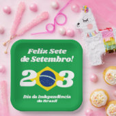Sete de Setembro Onafhankelijkheidsdag Brazilië Vl Papieren Bordje (Feest)