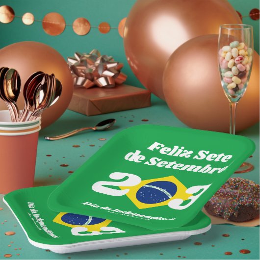 Sete de Setembro Onafhankelijkheidsdag Brazilië Vl Papieren Bordje (Multi)