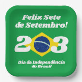 Sete de Setembro Onafhankelijkheidsdag Brazilië Vl Papieren Bordje (Voorkant)