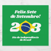 Sete de Setembro Onafhankelijkheidsdag Brazilië Vl Sparkling Wijnetiket (Enkel label)