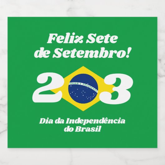 Sete de Setembro Onafhankelijkheidsdag Brazilië Vl Sparkling Wijnetiket (Enkel label)