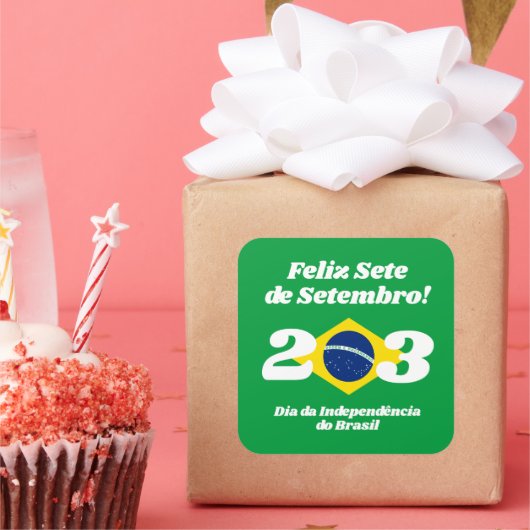 Sete de Setembro Onafhankelijkheidsdag Brazilië Vl Vierkante Sticker (Feest)